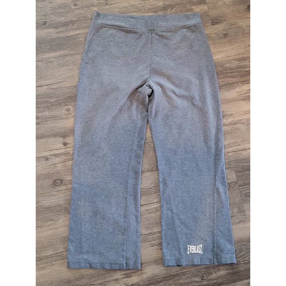 Everlast Womens Heather Gray Wide Leg Athletic Sweatpants Size Large L